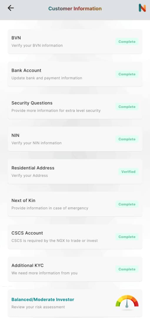 KYC or signup step