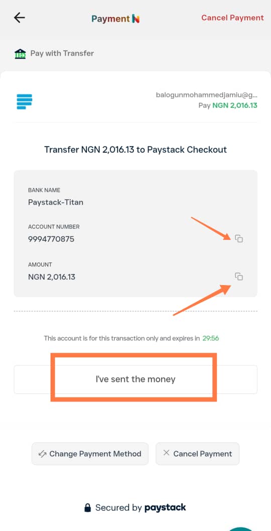 Transfer instructions detail