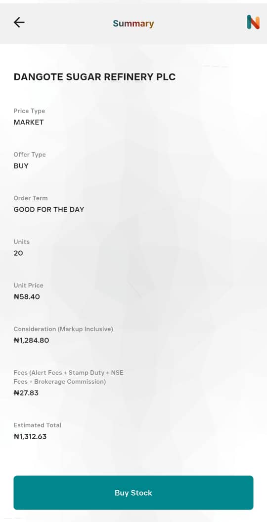 Fees and total